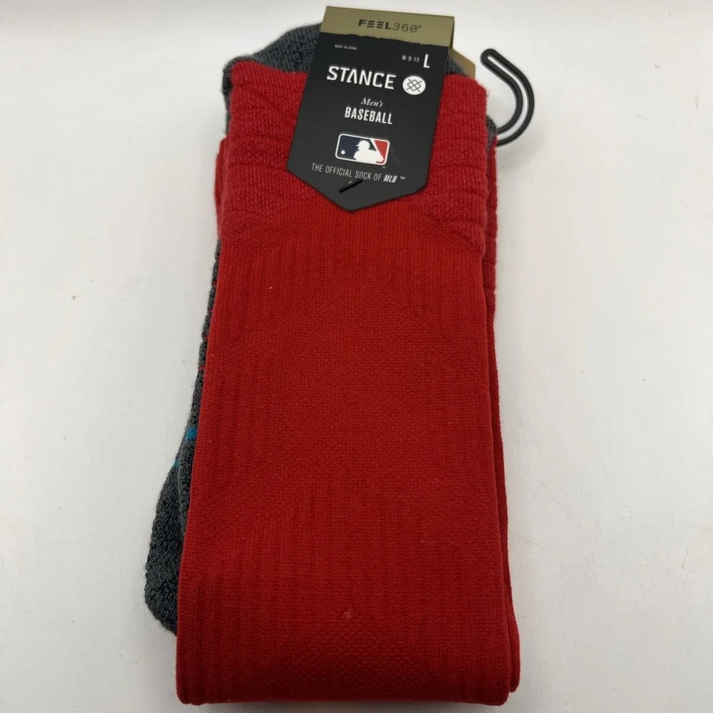 Stance MLB Diamond Pro Solid Color OTC Socks (Red) Size Large RED